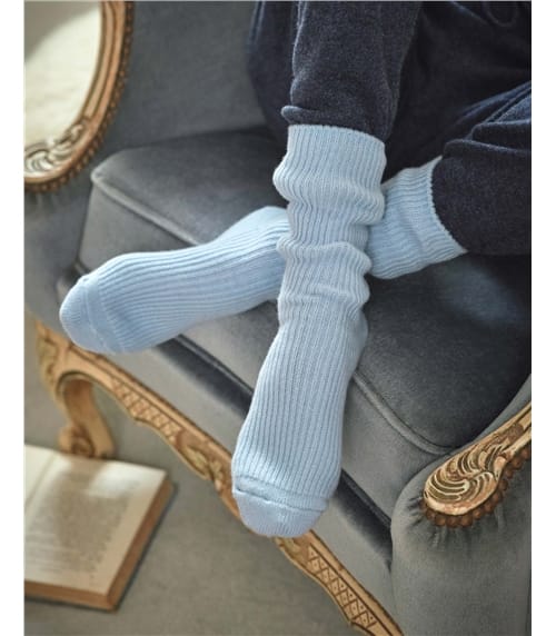 Chaussettes côtelées - Femme - Cachemire & Mérinos