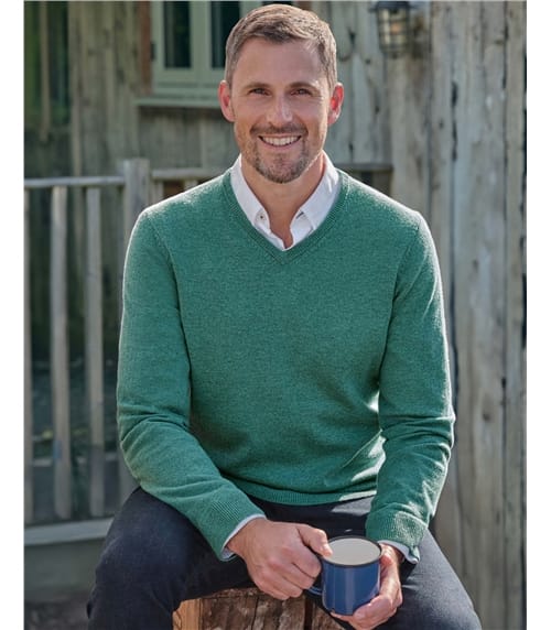 Cashmere & Merino Classic V Neck Knitted Jumper