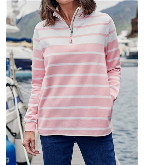 Sweat-shirt à col zippé - Femme - Pur Coton Bio