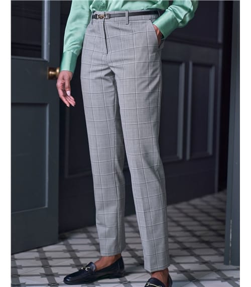 Wool Blend High Waist Trouser