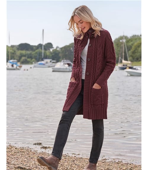 Pure Wool Aran Coatigan