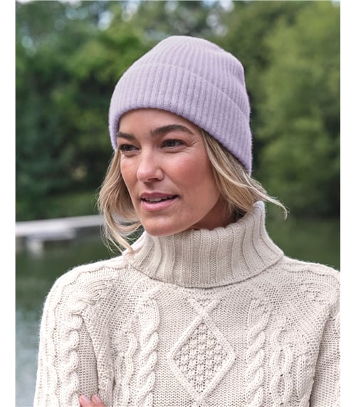 Mütze aus Kaschmir mit Rippenmuster