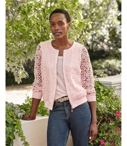 Cotton Lace Zip Jacket