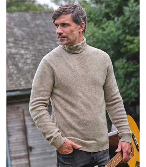 Pull à col roulé - Homme - Laine d’agneau certifiée 100% RWS