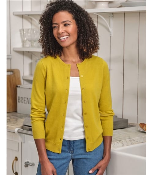 Cashmere Merino Crew Neck Cardigan