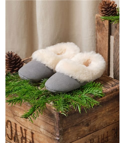 Sheepskin Collar Ballerina Slippers