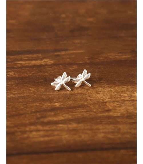 Silver Plated Dragonfly Studs