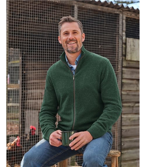 Cardigan Lincoln à fermeture éclair - Homme - Laine d’agneau certifiée 100% RWS