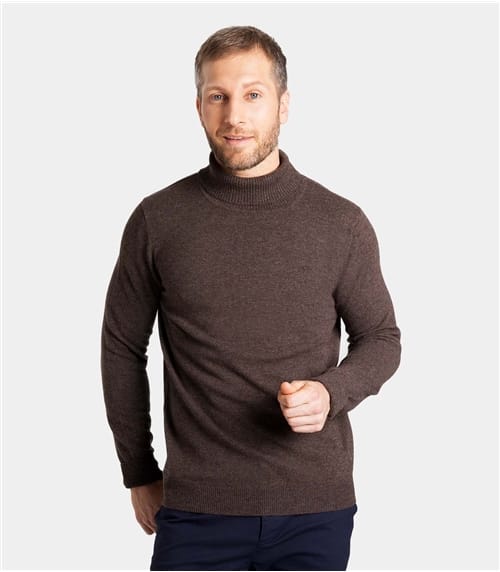 Cashmere and Merino Polo Neck Jumper