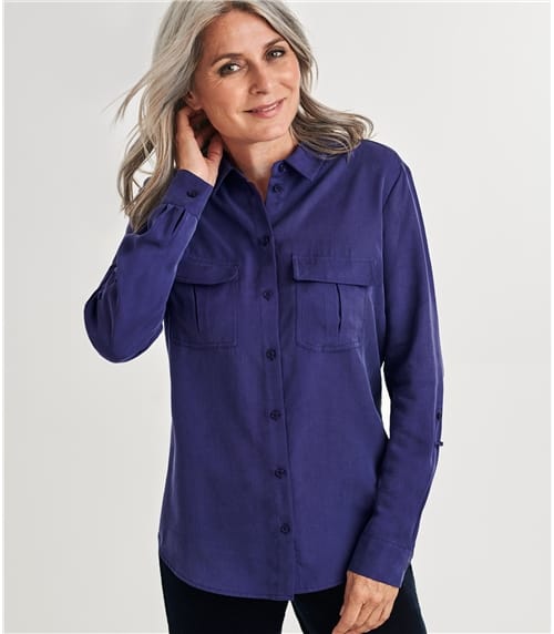 Chemise poches plaquées - Femme - Lyocell
