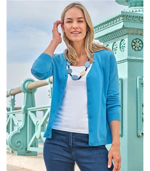 Cashmere Merino Classic V Neck Cardigan