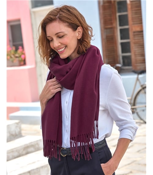 Wide Pure Wool Scarf