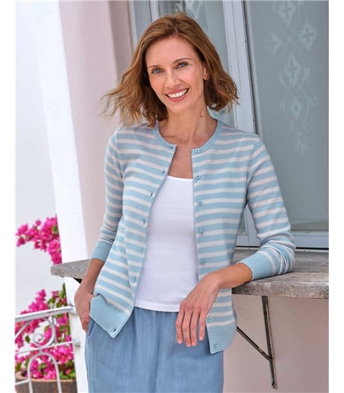 Cashmere Merino Crew Neck Cardigan