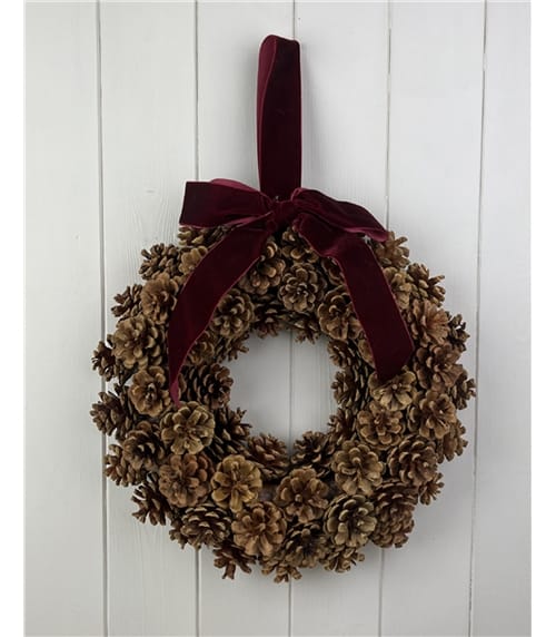 Large Pinecone Wreath With Bow