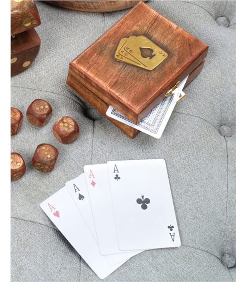 Wooden Box With Playing Cards