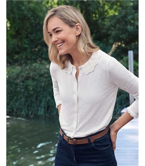 Petal Collar Jersey Top