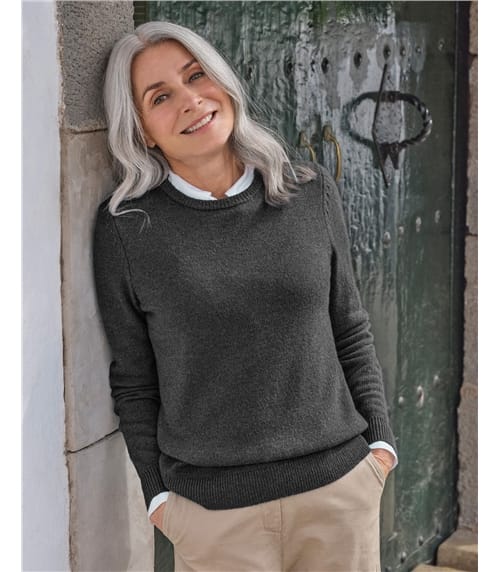 Pull à col rond – Femme – Laine d’agneau certifiée 100% RWS 