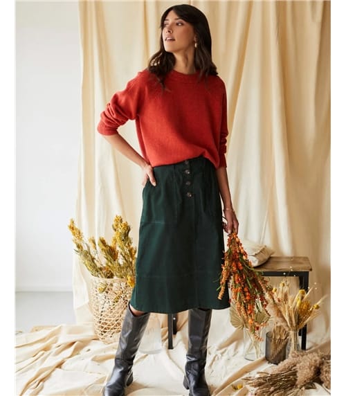 Milou Organic Cotton Corduroy Midi Skirt