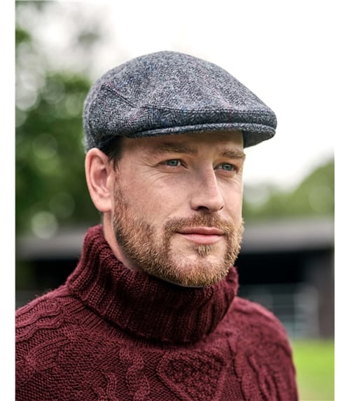 Flache Kappe mit Schottenmuster aus reiner Wolle für Herren