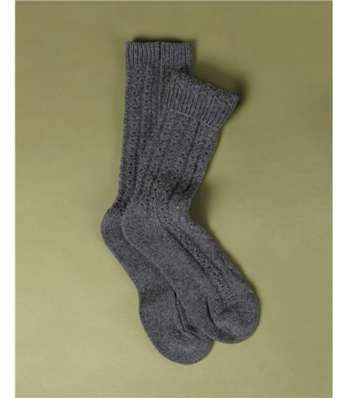 Lambswool Cable Sock Mens