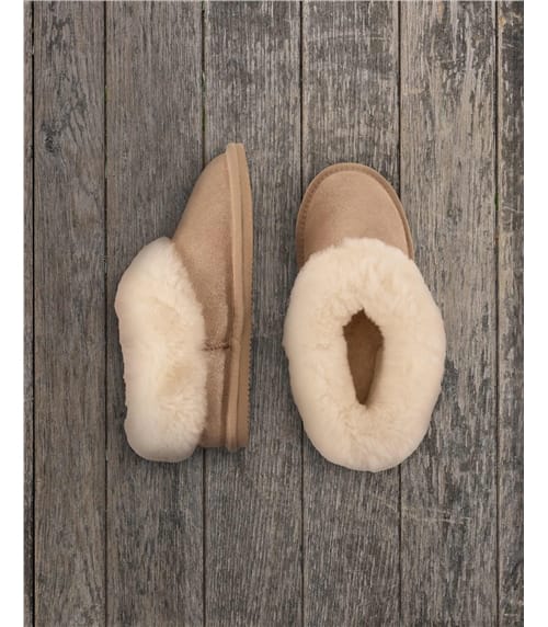 Womens Short Sheepskin Slipper Boot