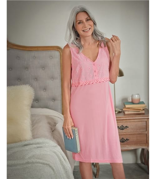 Woven Insert Jersey Nightie