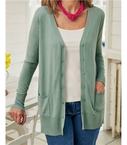 Silk and Cotton Long Cardigan