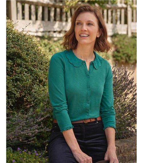 Top en jersey à collier pétale