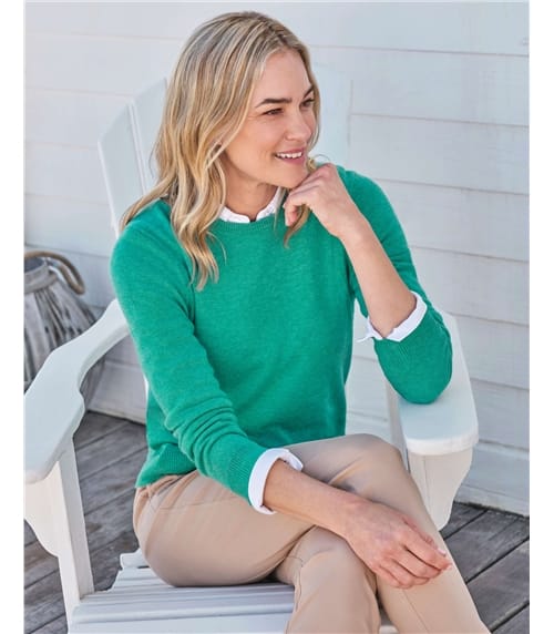 Cashmere and Merino Crew Neck Knitted Jumper