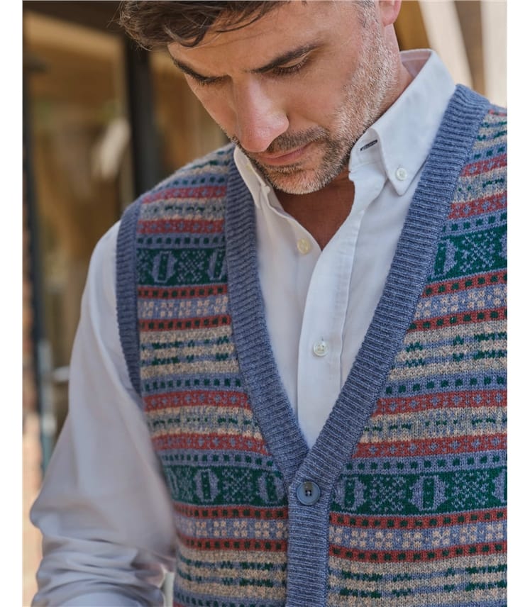 Gestrickte Fairisle-Weste