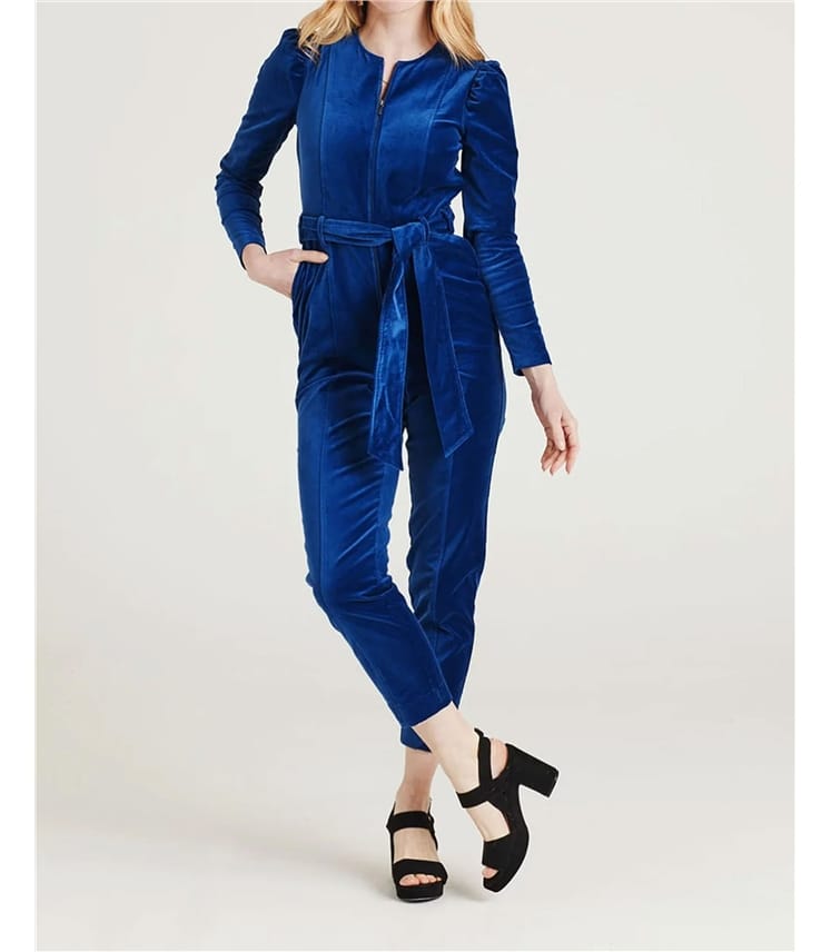 Short sleeve velvet jumpsuit online