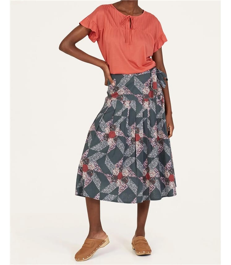 Tarni Hemp Patchwork Midi Skirt