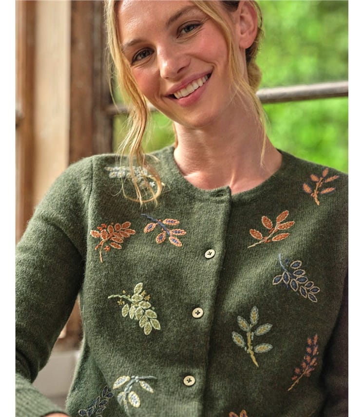 Embroidered Sprig Cardigan