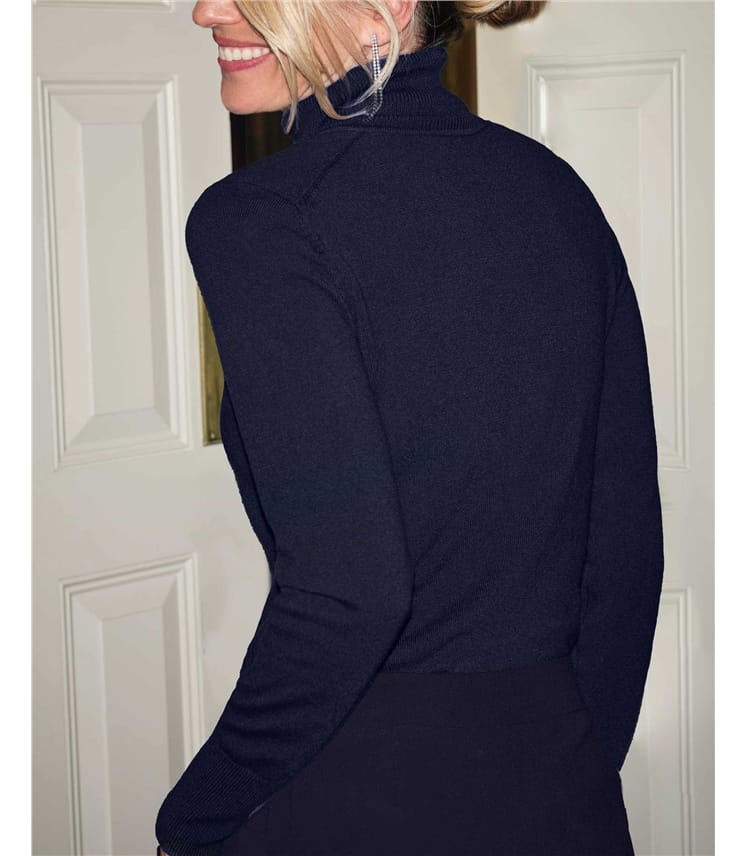 Womens Cashmere Polo Neck Sweater