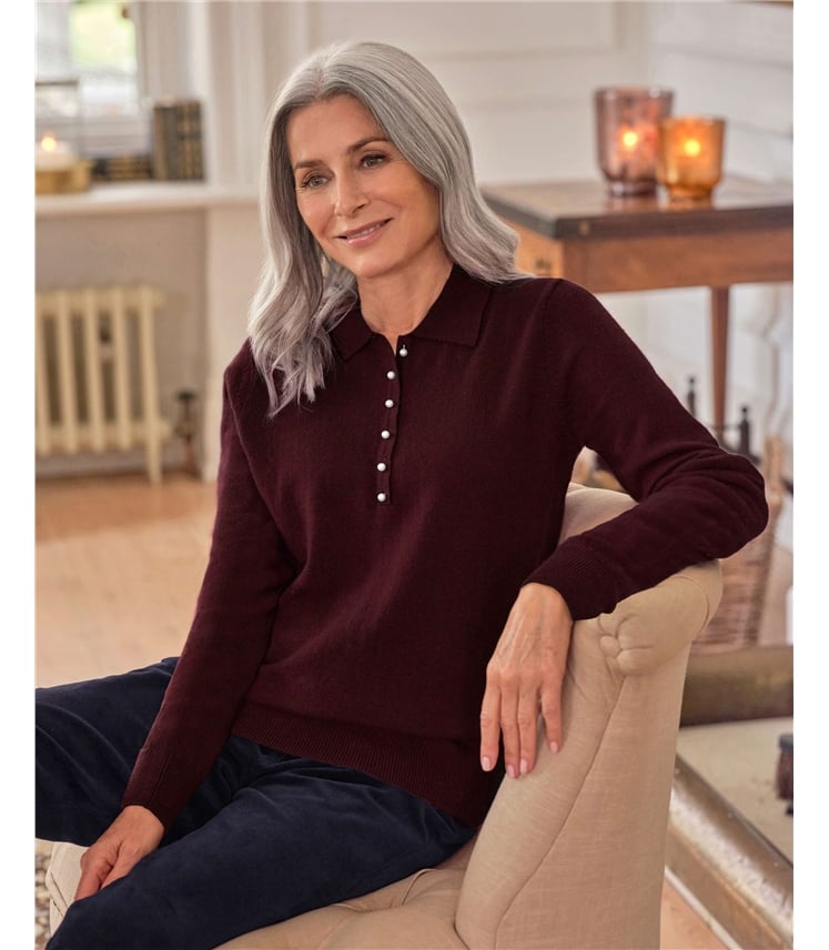 Polo en maille - Femme - Cachemire & Mérinos