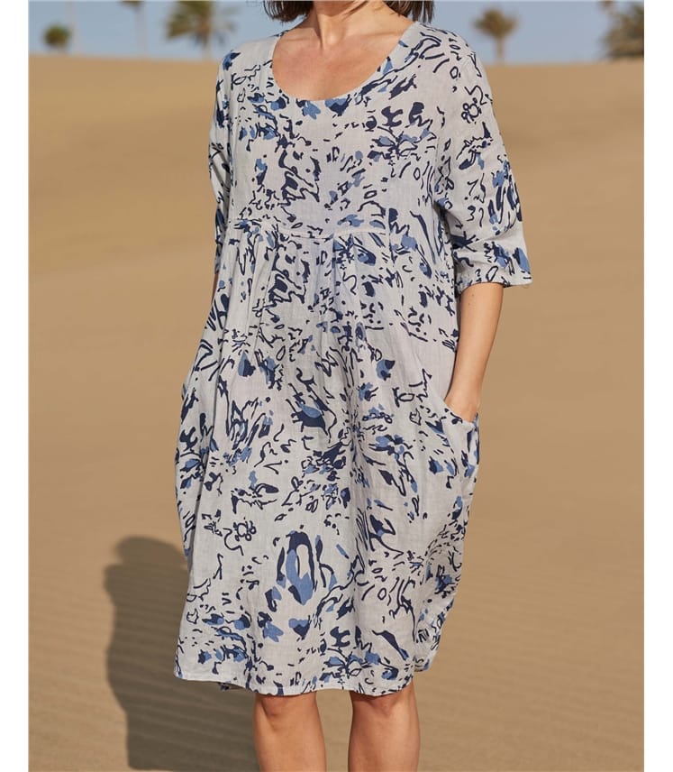 Robe-Tunique à poches - Femme - Pur Lin