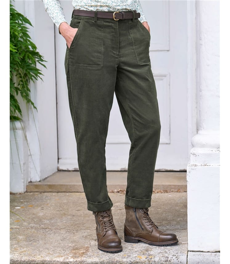 Soft Tapered Leg Cord Trousers