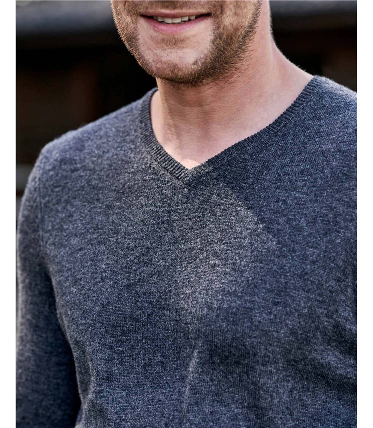 Mens Lambswool V Neck Jumper