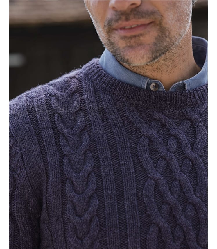 Pure Wool Aran Knitted Jumper