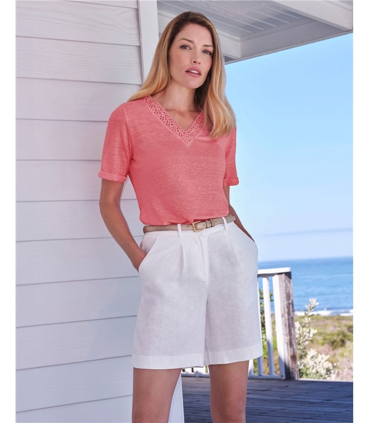 Linen Pleat Shorts