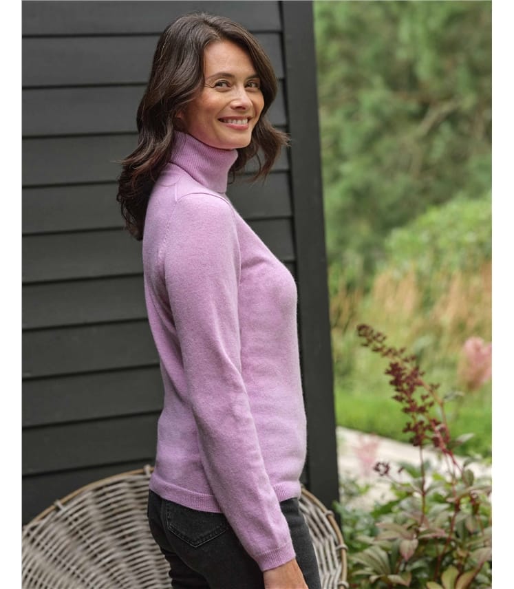 Cashmere and Merino Fitted Turtle Neck Knitted Sweater
