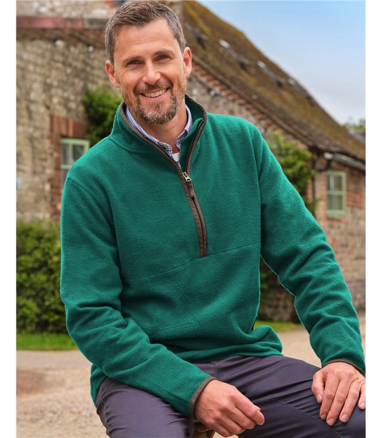 Fleece-Pullover mit kurzem Reißverschluss