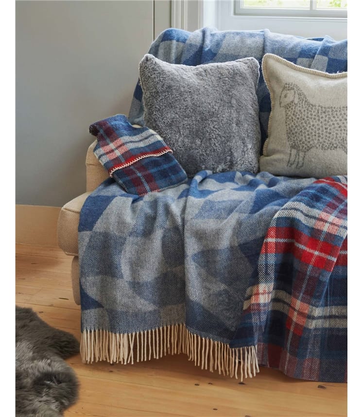 Pure Wool Wavy Check Throw