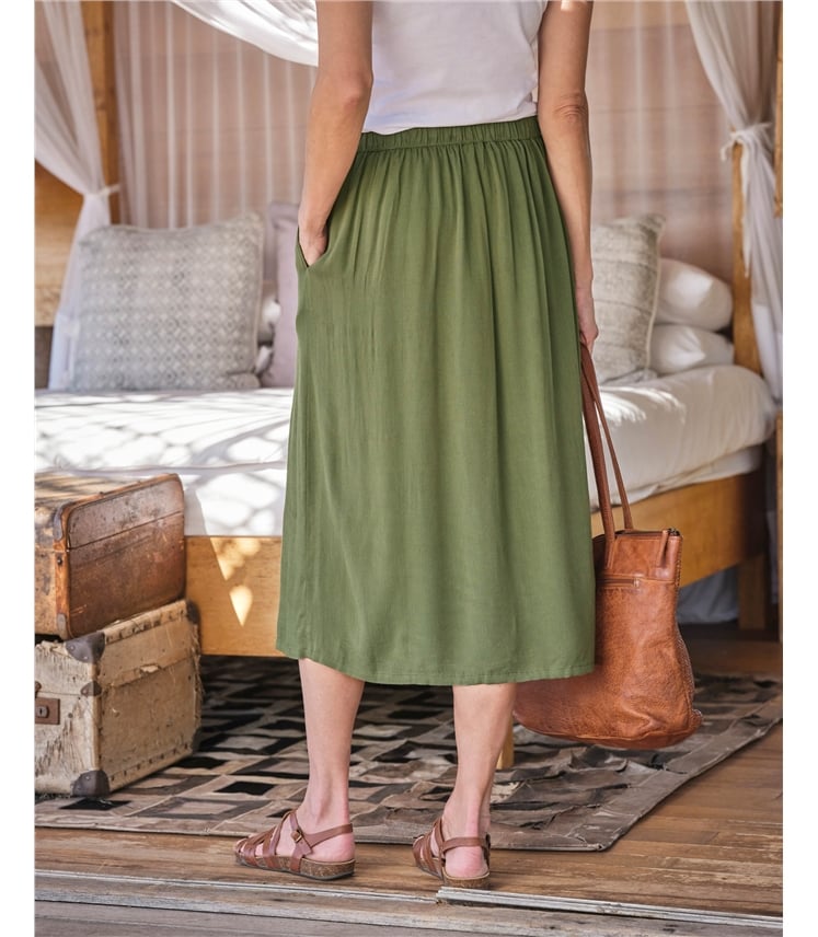 Button Through Aline Skirt