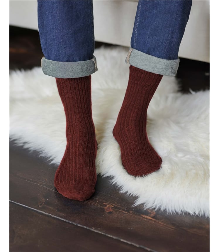 Chaussettes côtelées - Homme - Cachemire & Mérinos