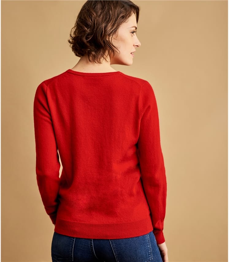 red wool sweater ladies