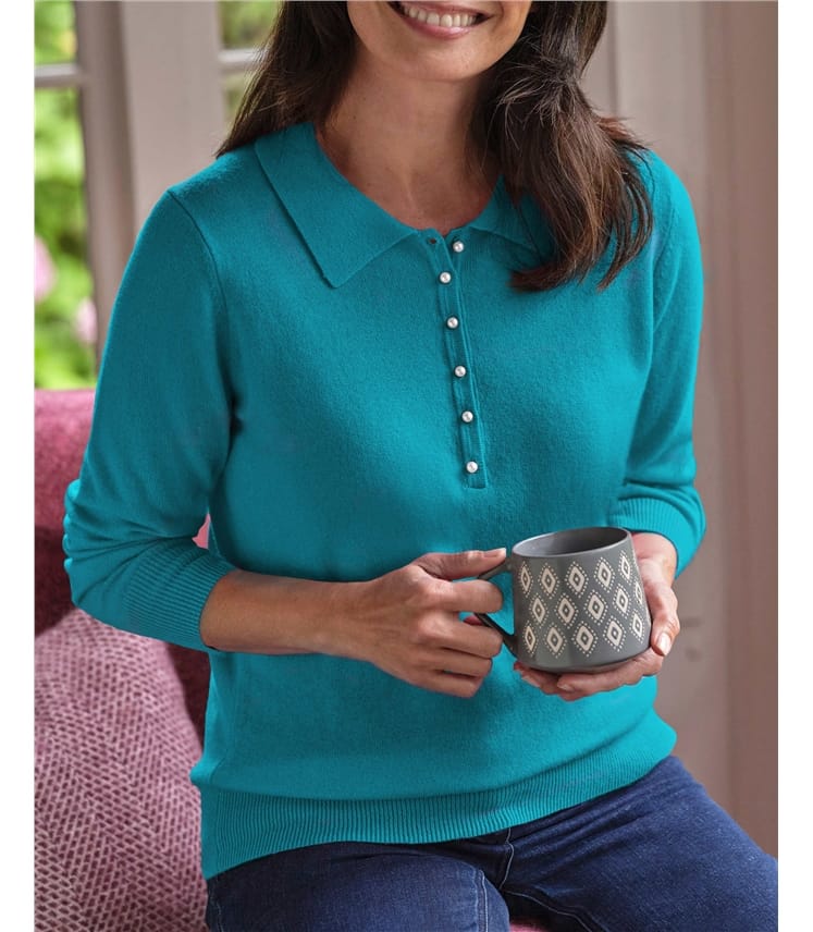 Polo en maille - Femme - Cachemire & Mérinos