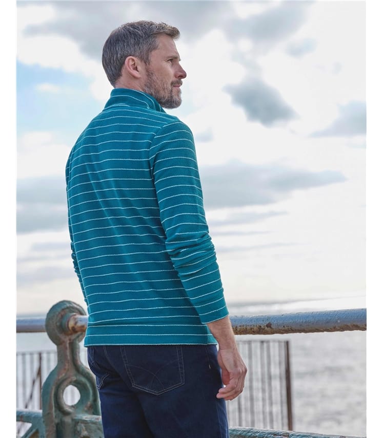 Textured Stripe Half Zip Jumper