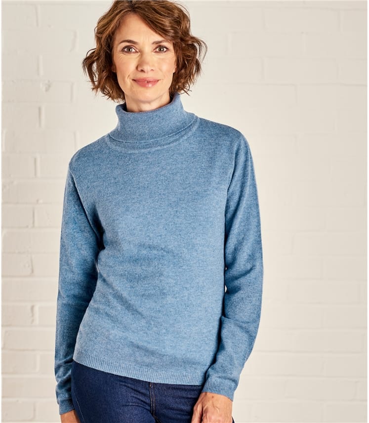 Bluebell | Womens Cashmere & Merino Polo Neck Jumper | WoolOvers AU