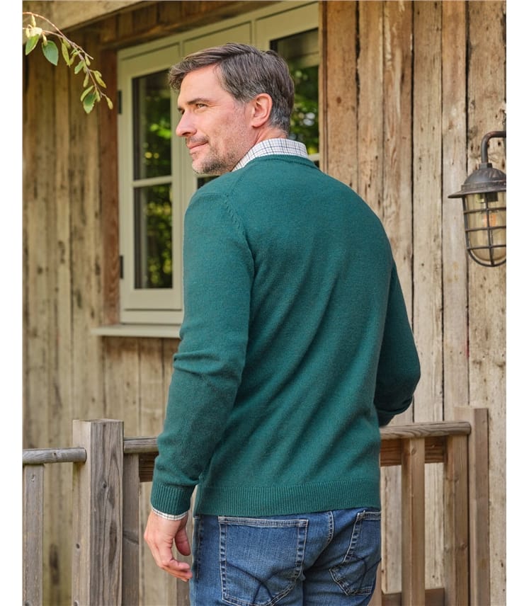 Mens Lambswool V Neck Jumper